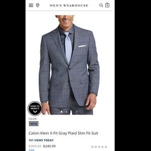 NWT- Calvin Klein Men’s Suit Plaid